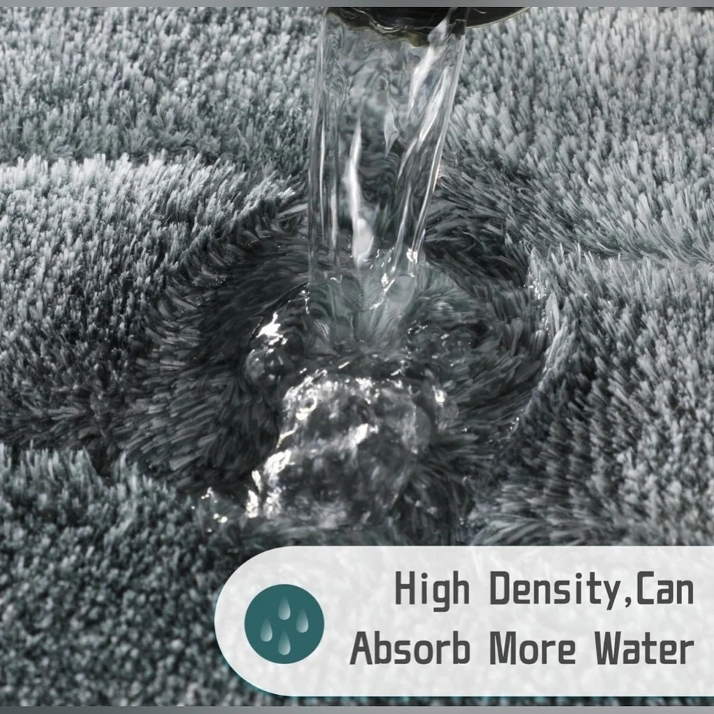 Luxury Microfiber Extra Thick & Soft Bath Mat Rug Blue Wave 24X24